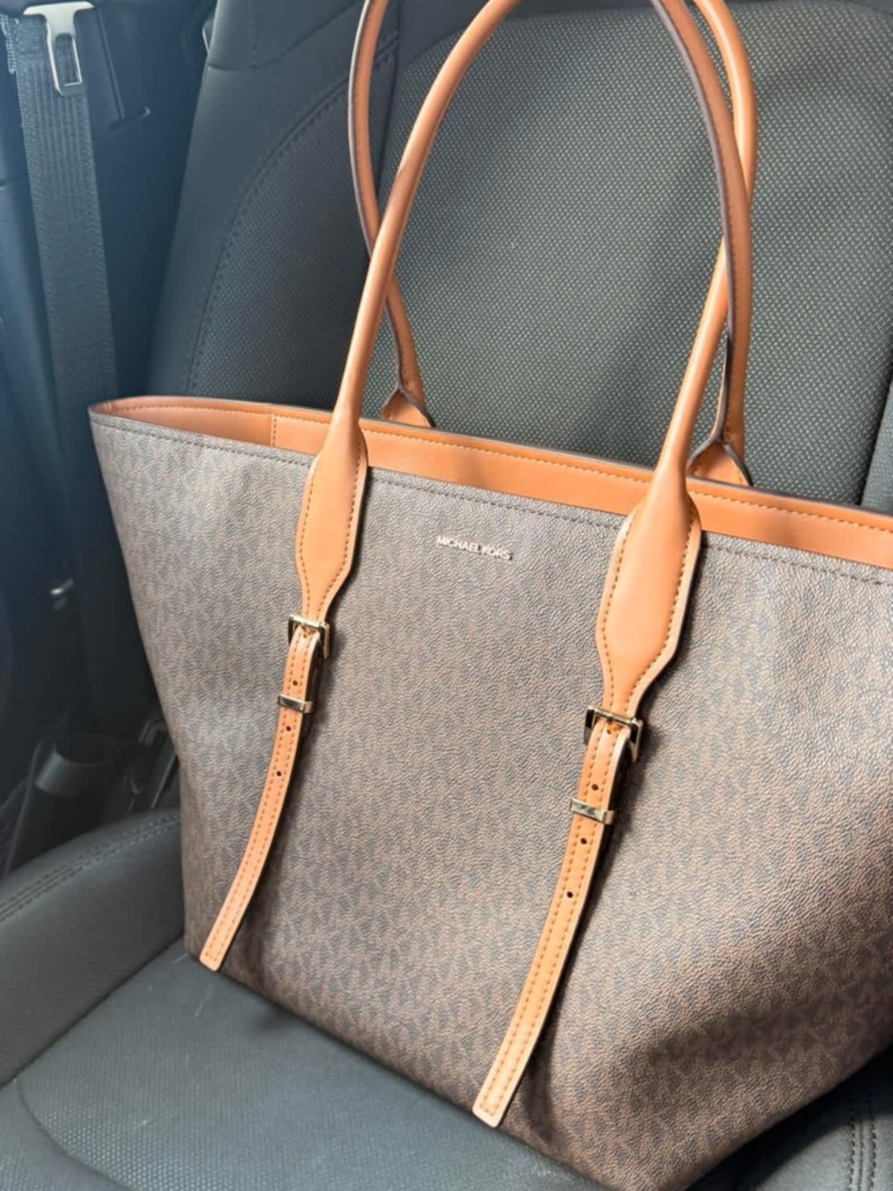 Michael Kors Brown and Tan Monogram Tote
